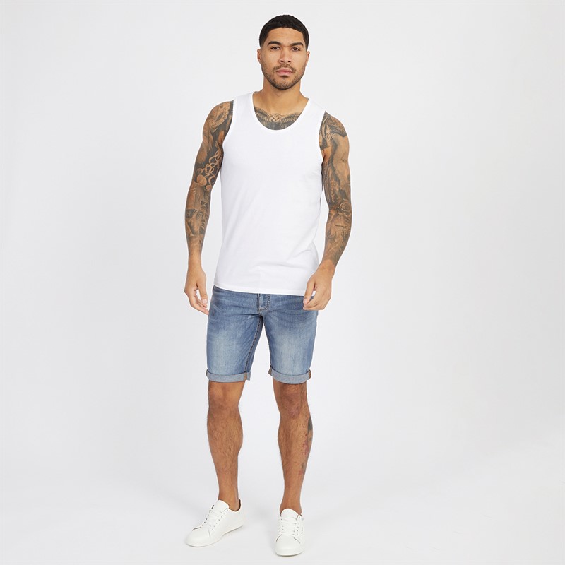 Lyle And Scott Vintage Mens Three Pack Basic Vests Jet Black/Mid Grey Marl/White