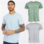Lyle And Scott Vintage Mens Three Pack Basic T-Shirts Greyed Jade/White/Chambray Blue