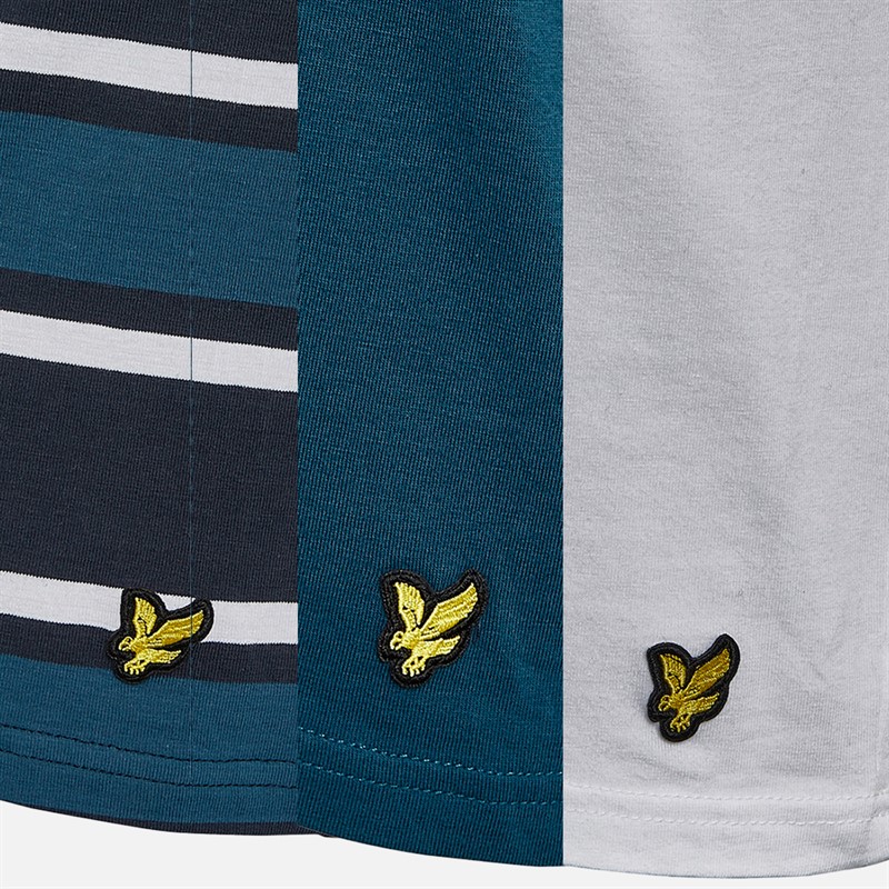 Lyle And Scott Vintage Mens Three Pack T-Shirts Apres Navy/Navy Stripe/White