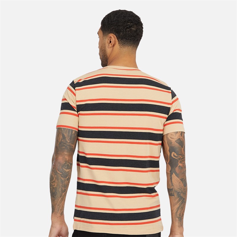 Lyle And Scott Vintage Mens Three Pack T-Shirts Cairngorms Khaki/Khaki Stripe/Jet Black