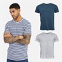 Lyle And Scott Vintage Mens Three Pack T-Shirts Dark Denim/Stripe/White