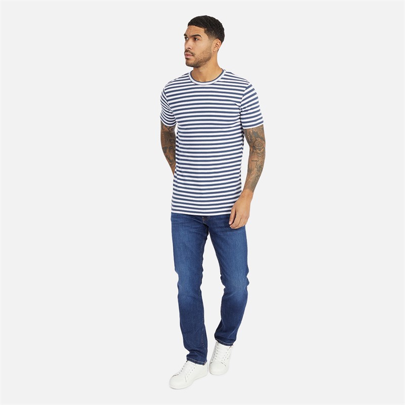 Lyle And Scott Vintage Mens Three Pack T-Shirts Dark Denim/Stripe/White