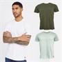 Lyle And Scott Vintage Mens Three Pack Basic T-Shirts Mountain Moss/White/Lowland Blue