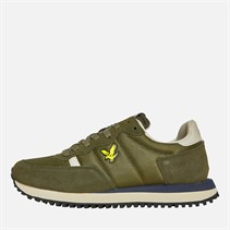 Lyle And Scott Vintage Mens Dyce II Runner Low Trainers Olive/Off White