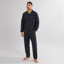 Lyle And Scott Vintage Mens Julian Checked Flannel Pyjama Set Black/Pine Grove Check