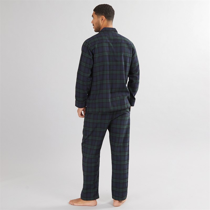 Lyle And Scott Vintage Mens Julian Checked Flannel Pyjama Set Black/Pine Grove Check
