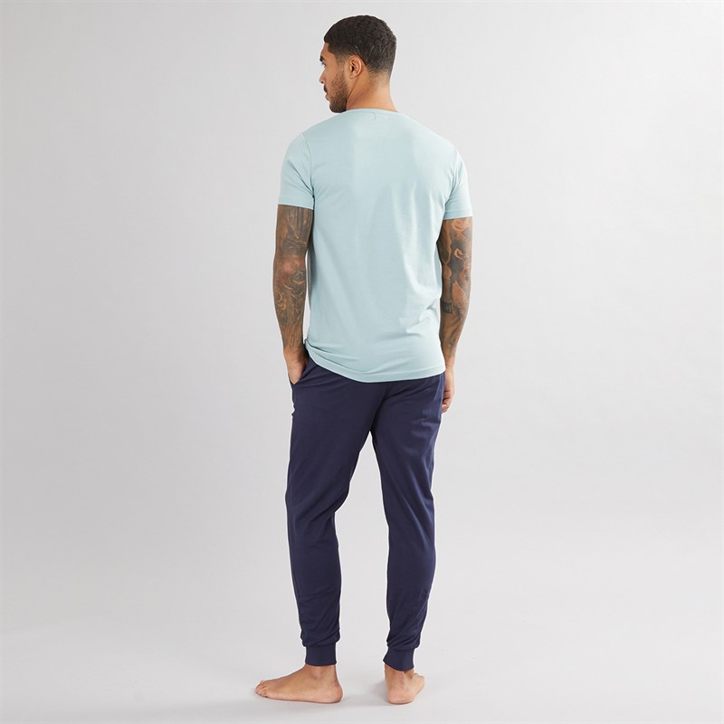 Lyle And Scott Vintage Mens Cash T-Shirt And Jersey Pants Set Tourmaline/Peacoat