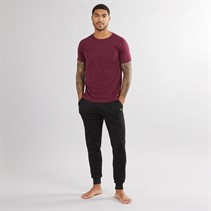 Lyle And Scott Vintage Mens Cash T-Shirt And Jersey Pants Set Wine Tasting/Black
