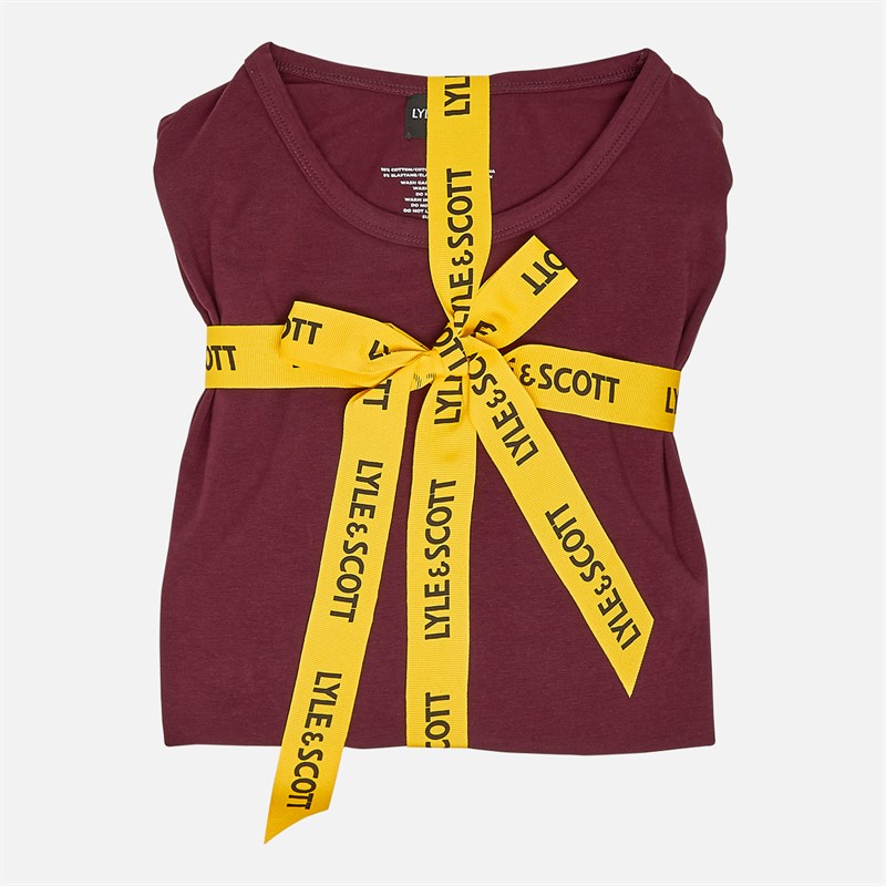 Lyle And Scott Vintage Mens Cash T-Shirt And Jersey Pants Set Wine Tasting/Black