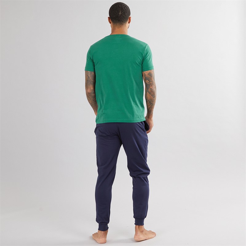 Lyle And Scott Vintage Mens Cash T-Shirt And Jersey Pants Set Bayberry/Peacoat