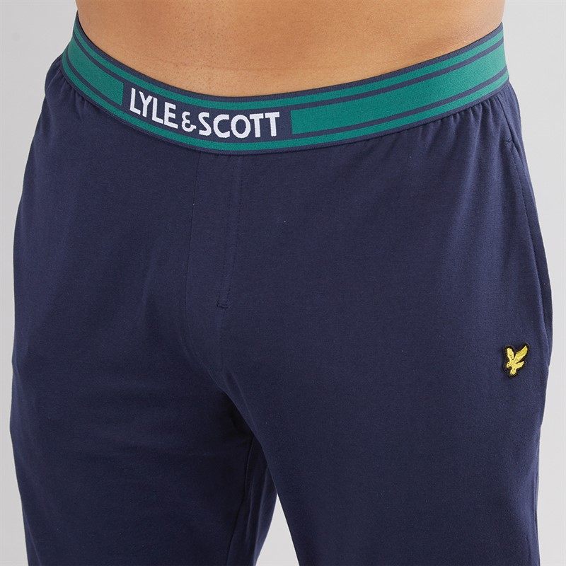 Lyle And Scott Vintage Mens Cash T-Shirt And Jersey Pants Set Bayberry/Peacoat