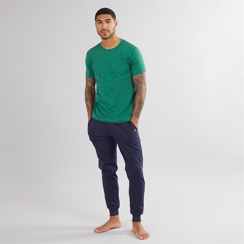 Lyle And Scott Vintage Mens Cash T-Shirt And Jersey Pants Set Bayberry/Peacoat