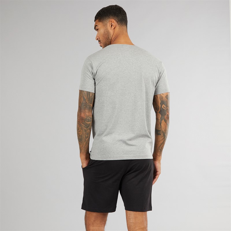 Lyle And Scott Vintage Mens T-Shirt And Shorts Set Grey Marl/Black