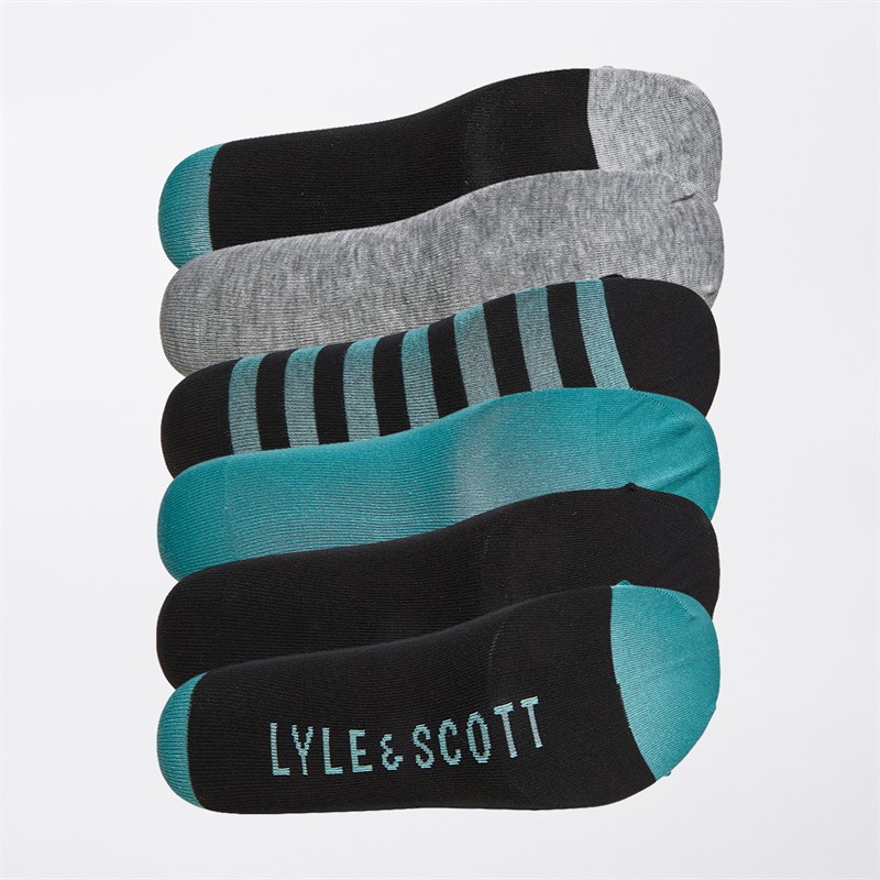 Lyle And Scott Vintage Socken-Geschenkset Herren Timothy Six Pack Schwarz/Porzellan/Argyle/Streifen/Graumeliert/Schwarz