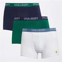 Lyle And Scott Vintage Mens Barclay Three Pack Trunks Peacoat/Evergreen/Bright White