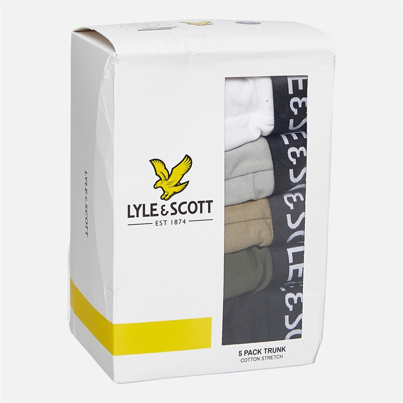 Lyle And Scott Vintage Herren Miller Fünferpack Boxerslips Bright White/Mirage Grey/Silver Sage/Beetle/Schwarz