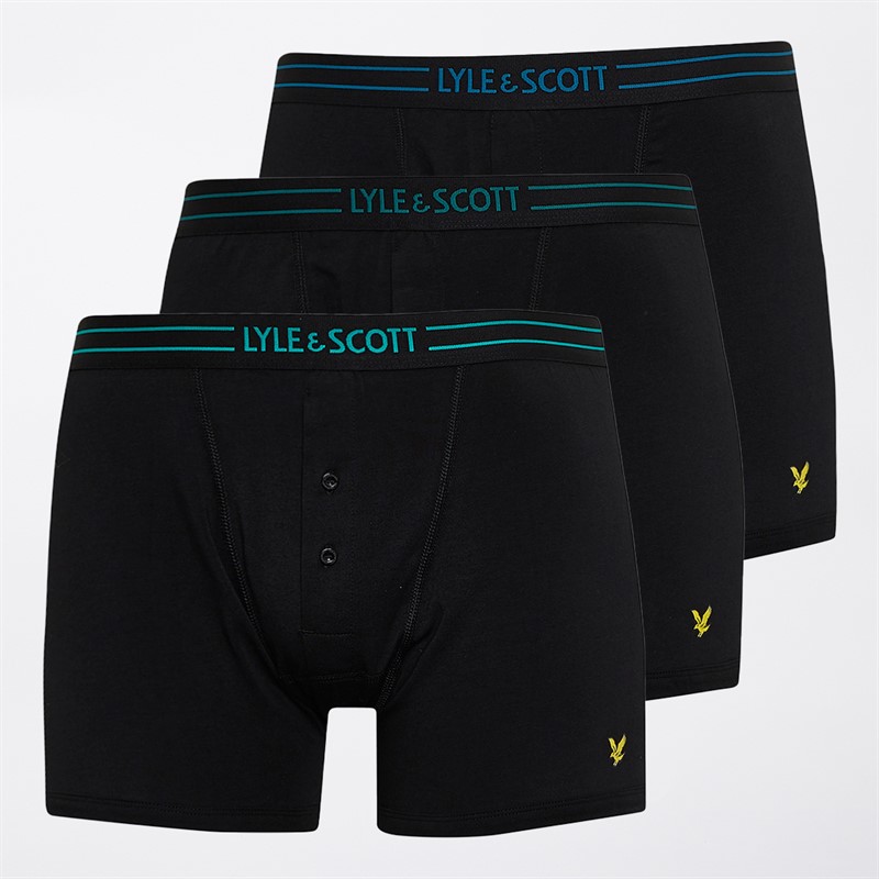 Lyle And Scott Vintage Mens Lewis Three Pack Boxer Trunks Black/Multi