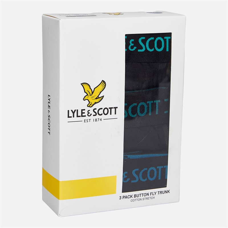 Lyle And Scott Vintage Mens Lewis Three Pack Boxer Trunks Black/Multi