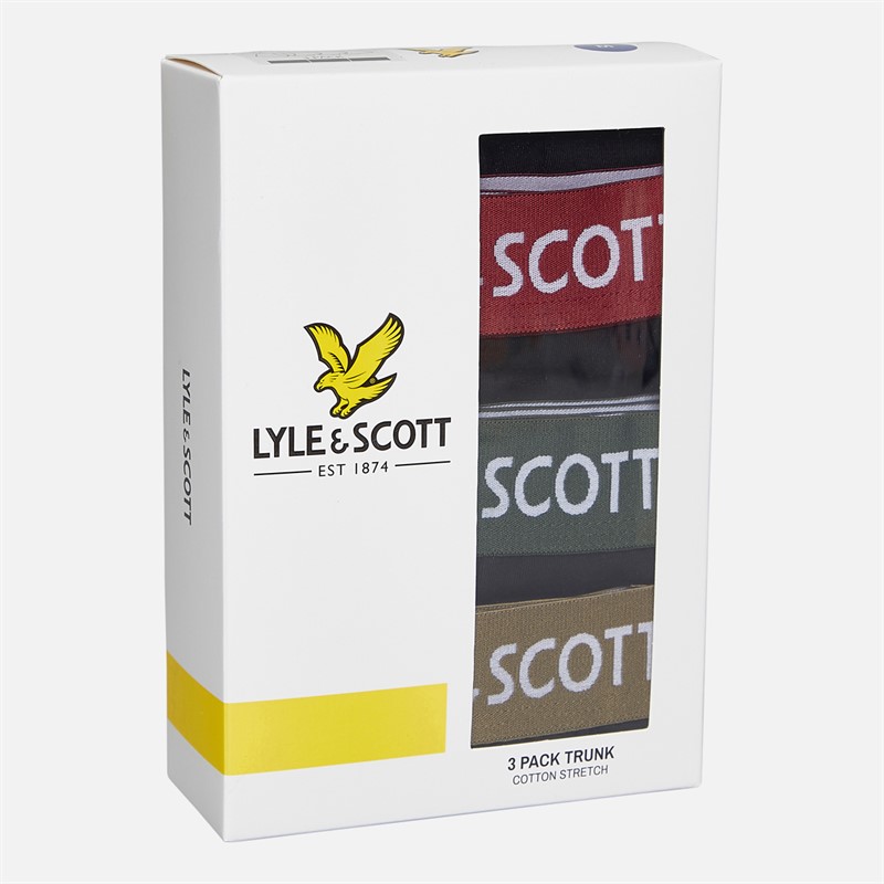 Lyle And Scott Vintage Mens Barclay Three Pack Boxer Trunks Black
