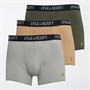 Lyle And Scott Vintage Mens Barclay Three Pack Boxer Trunks Mirage Gray/Irish Cream/Beetle