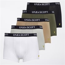 Lyle And Scott Vintage Mens Miller Five Pack Boxer Trunks Black/Capers/Bright White/Grey Marl/Climbing Ivy