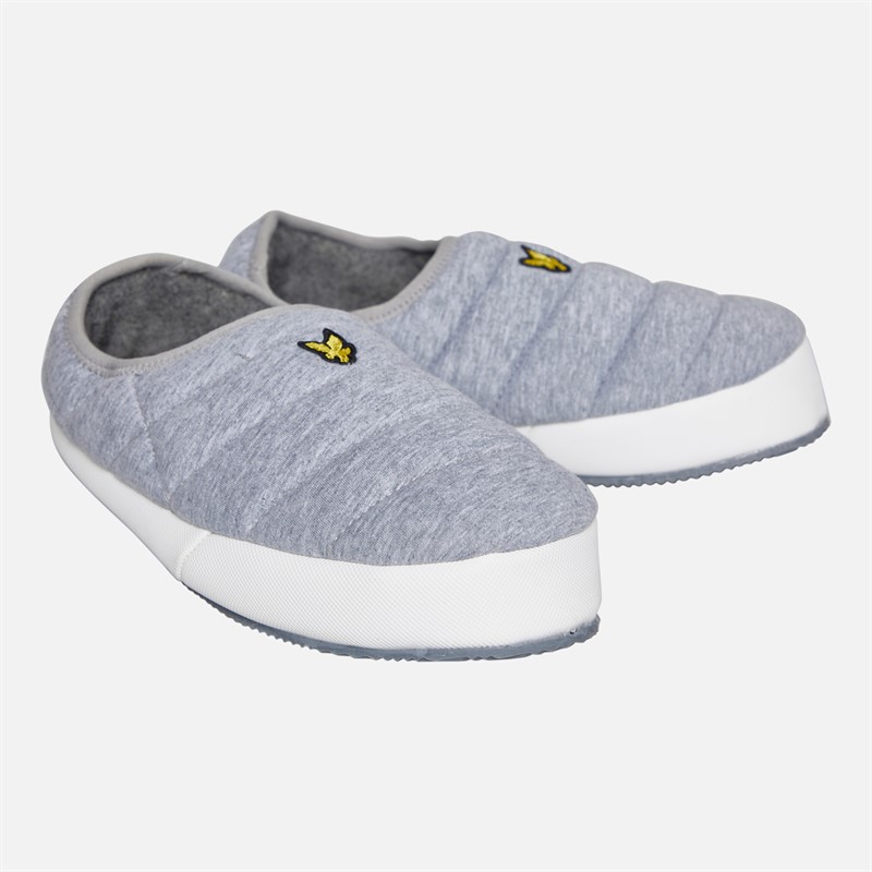 Lyle And Scott Vintage Mens Valentine Padded Slippers Grey Marl - Size 9
