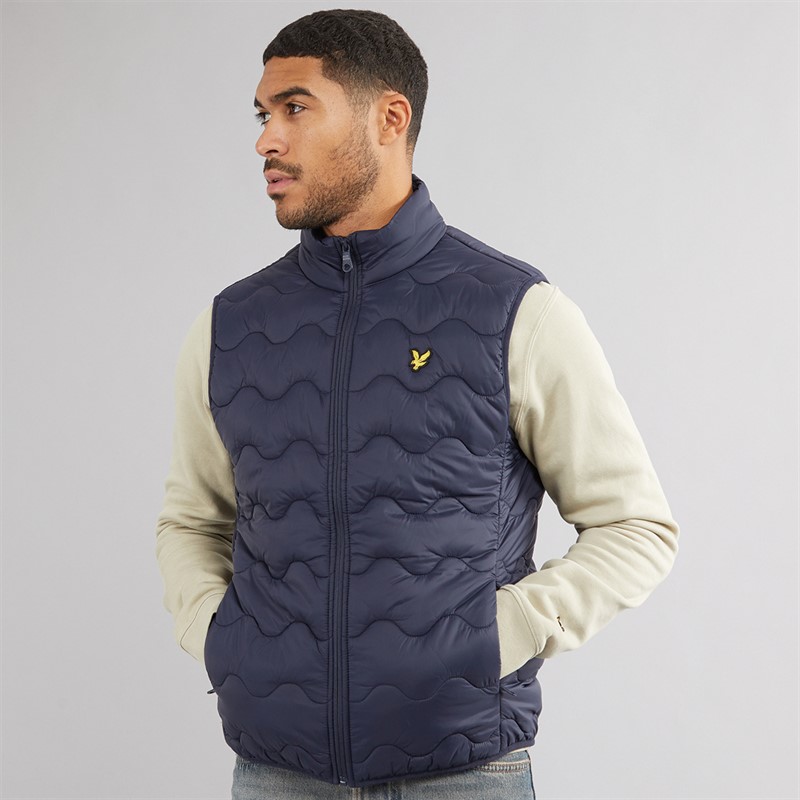 Lyle And Scott Vintage Mens Crest Quilted Gilet Z271 Dark Navy