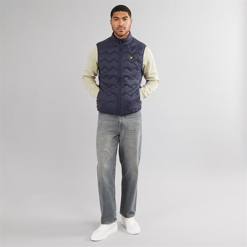 Lyle And Scott Vintage Mens Crest Quilted Gilet Z271 Dark Navy