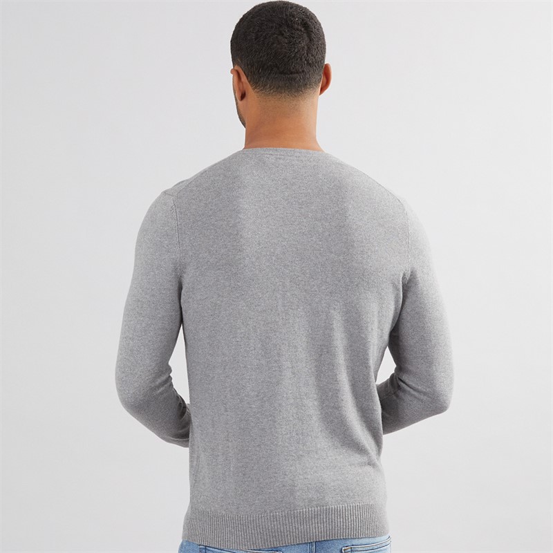 Lyle And Scott Vintage Mens V-Neck Jumper T28 Mid Grey Marl