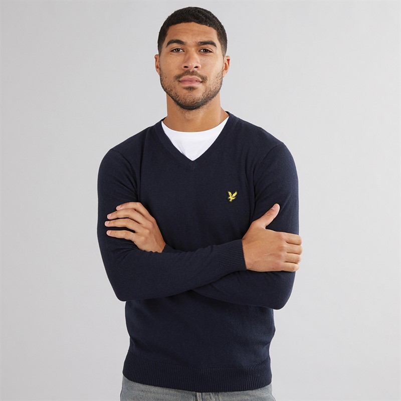 Lyle And Scott Vintage Mens V-Neck Jumper Z271 Dark Navy - Size L