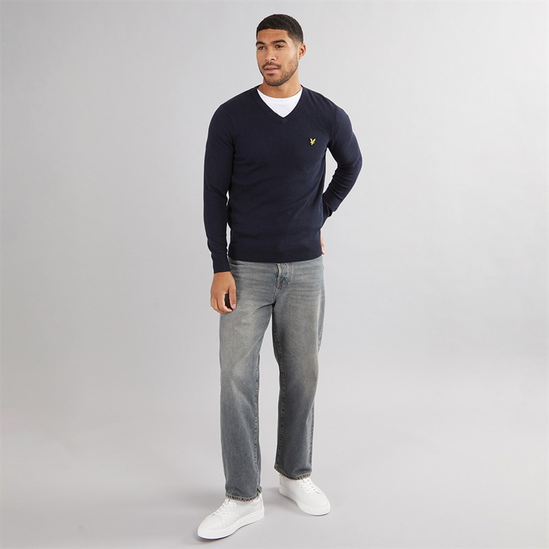 Lyle And Scott Vintage Mens V-Neck Jumper Z271 Dark Navy