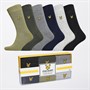 Lyle And Scott Vintage Mens Victor Six Pack Socks Black/Beetle/Grey Marl/Peacoat/Sage/Light Grey Marl