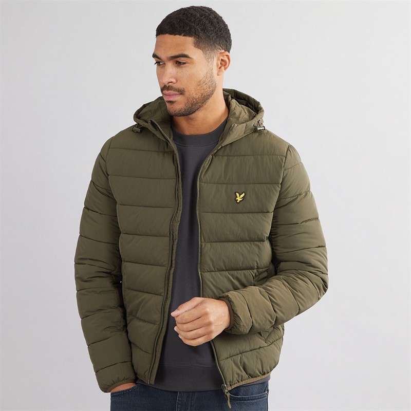 Lyle And Scott Vintage Mens Lightweight Puffer Jacket Olive - Size XXL