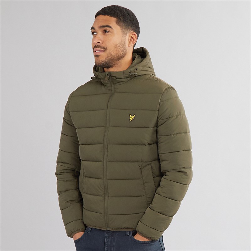 Lyle And Scott Vintage Mens Lightweight Puffer Jacket Olive