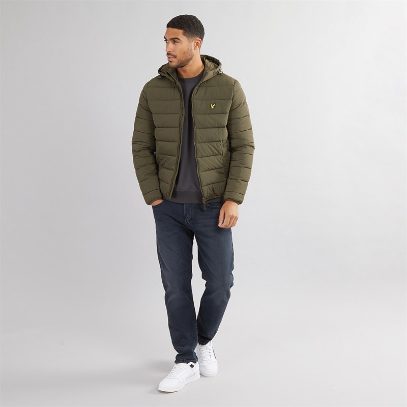 Lyle And Scott Vintage Mens Lightweight Puffer Jacket Olive