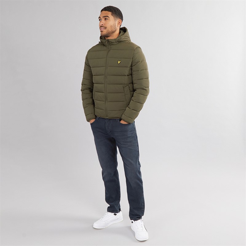 Lyle And Scott Vintage Mens Lightweight Puffer Jacket Olive