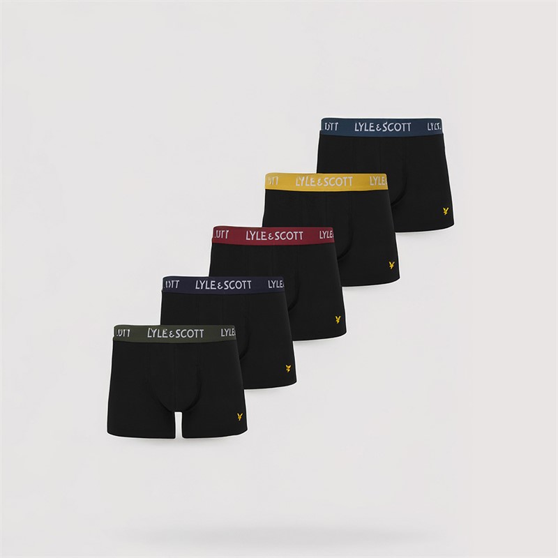 Lyle And Scott Vintage Miller bokserki 5-pak dla niego kolor czarny/wielokolorowy - Rozmiar L