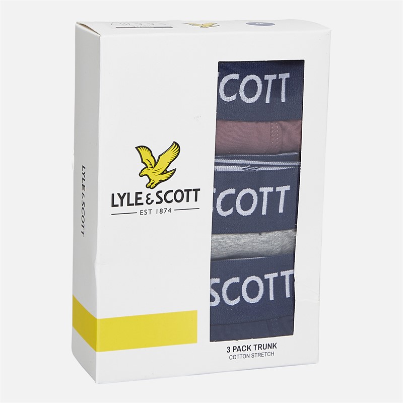 Lyle And Scott Vintage Herren Barclay Drei Pack Slips Flint/Graumeliert/Marineblau