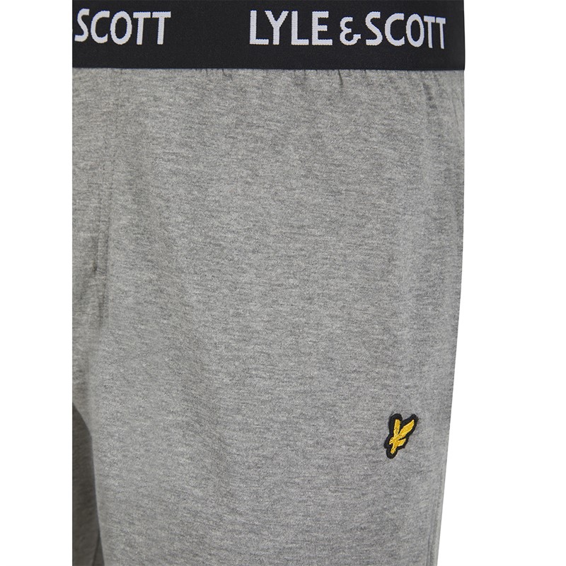 Lyle And Scott Vintage Herren Deveron T Shirt Und Lounge Hose Set Schwarz/Grey Marl