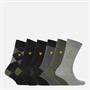 Lyle And Scott Vintage Herren Timothy Sechserpack Socken Mit Geschenkbox Schwarz/Beetle/Argyle/Stripe/Grey Marl/Schwarz
