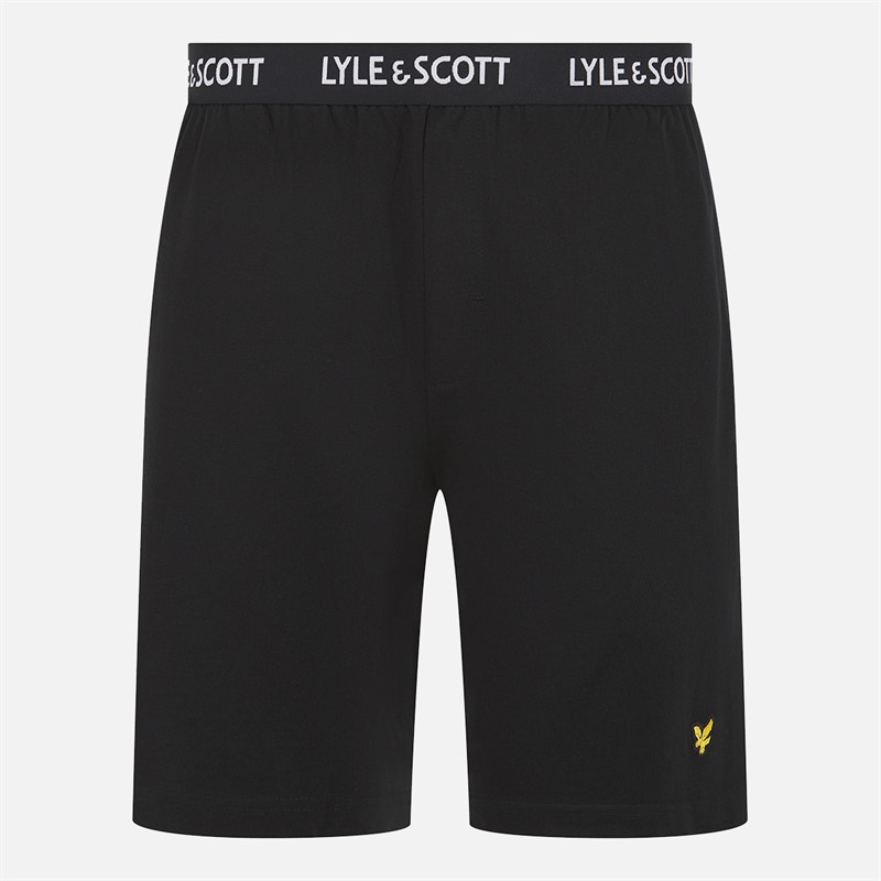 Lyle And Scott Vintage Herren Hugo Langarmshirt und Shorts Lounge Set Climbing Ivy/Schwarz