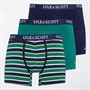 Lyle And Scott Vintage Herren Ethan Drei Pack Slips Erbsengrün/Gemischter Streifen/Kadmiumgrün