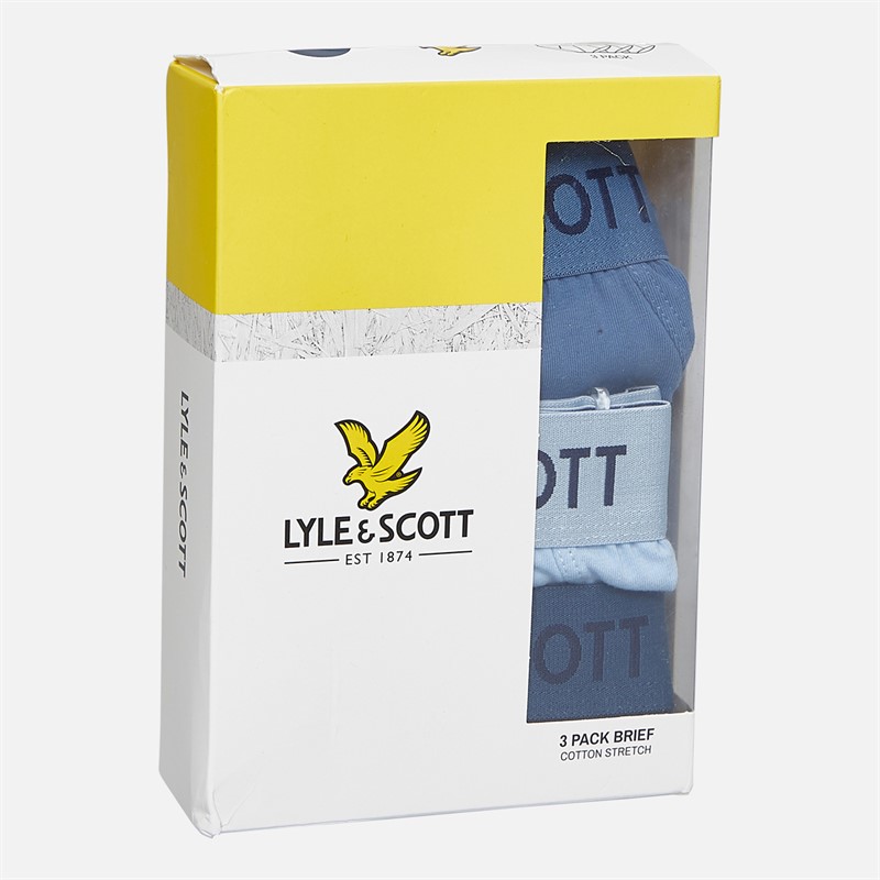 Lyle And Scott Vintage Herren Owen Drei Pack Slips Blau Horizon/Chambray Blau/Dunkel Denim