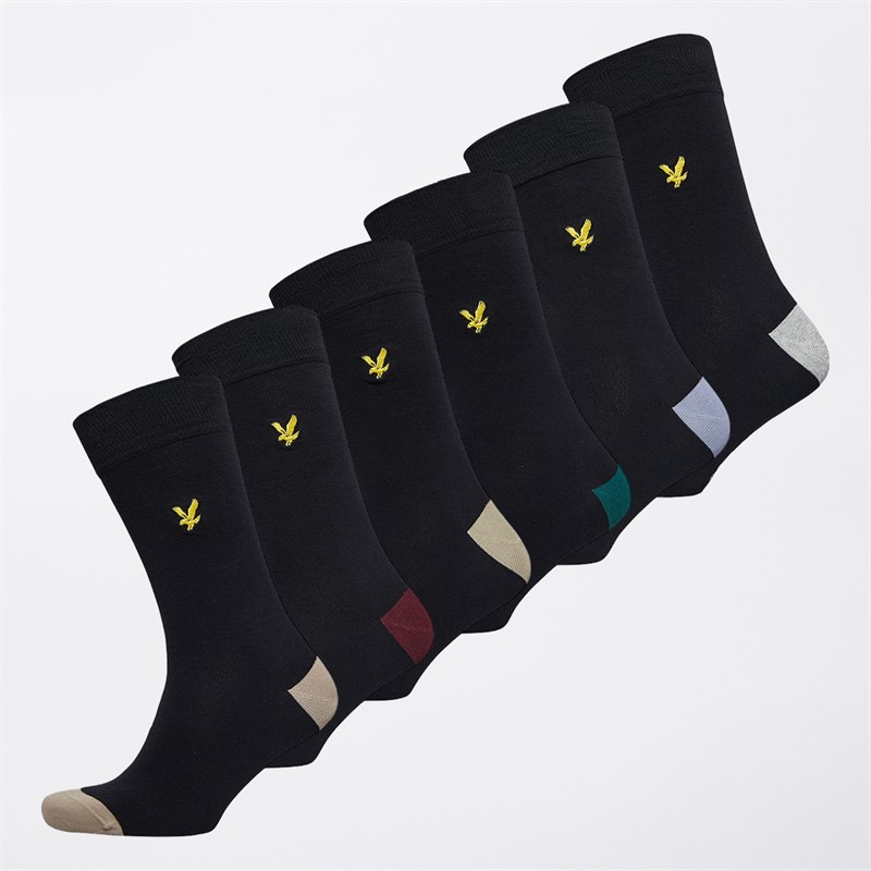 Lyle And Scott Vintage Herre Bronson 6-pak Sokker Med Gaveæske Sort