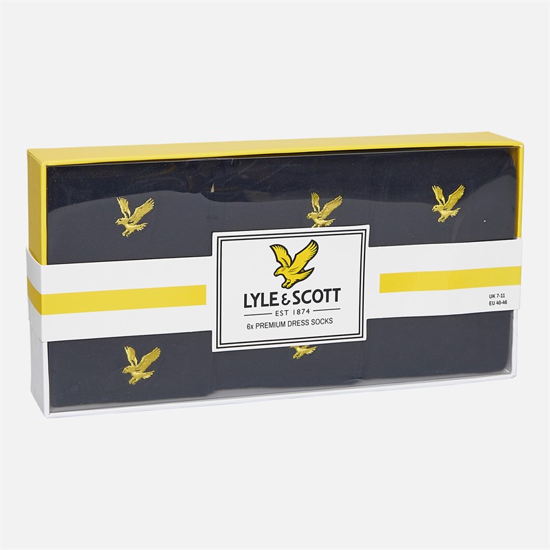 Lyle And Scott Vintage Herre Bronson 6-pak Sokker Med Gaveæske Sort
