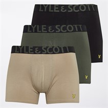 Lyle And Scott Vintage Homme Daniel lot de Trois Caleçons Argent Sauge/Lierre Escalade/Noir