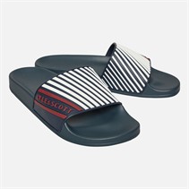 Lyle And Scott Vintage Mens Sanna Sliders X121 Light Navy/White/Tunnel Red
