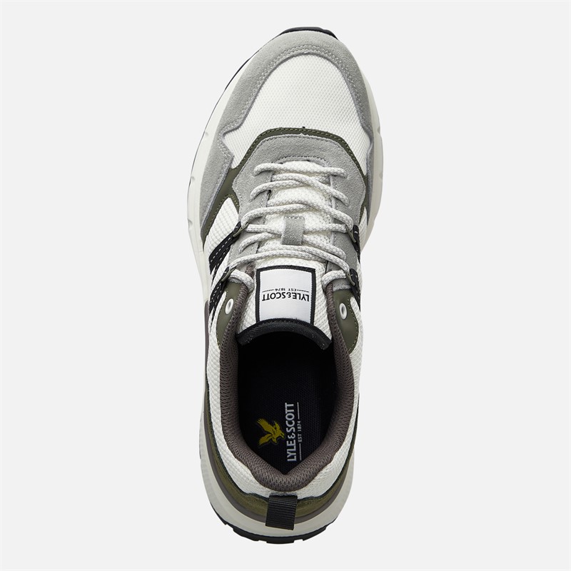 Lyle And Scott Vintage Mens Lennox Trainers White/Grey/Green
