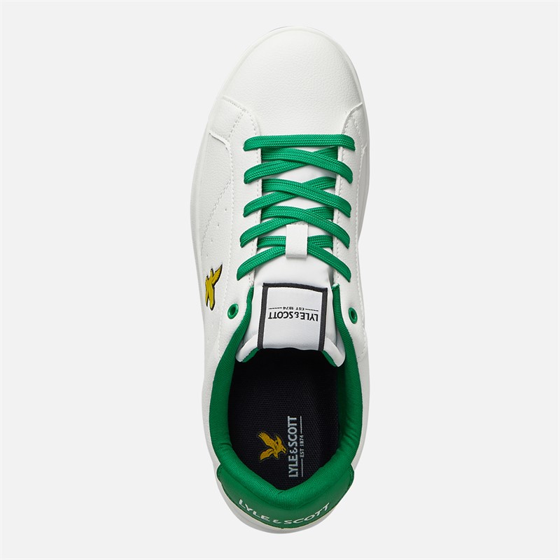 Lyle And Scott Vintage Mens Elgin Hole Trainers White Green