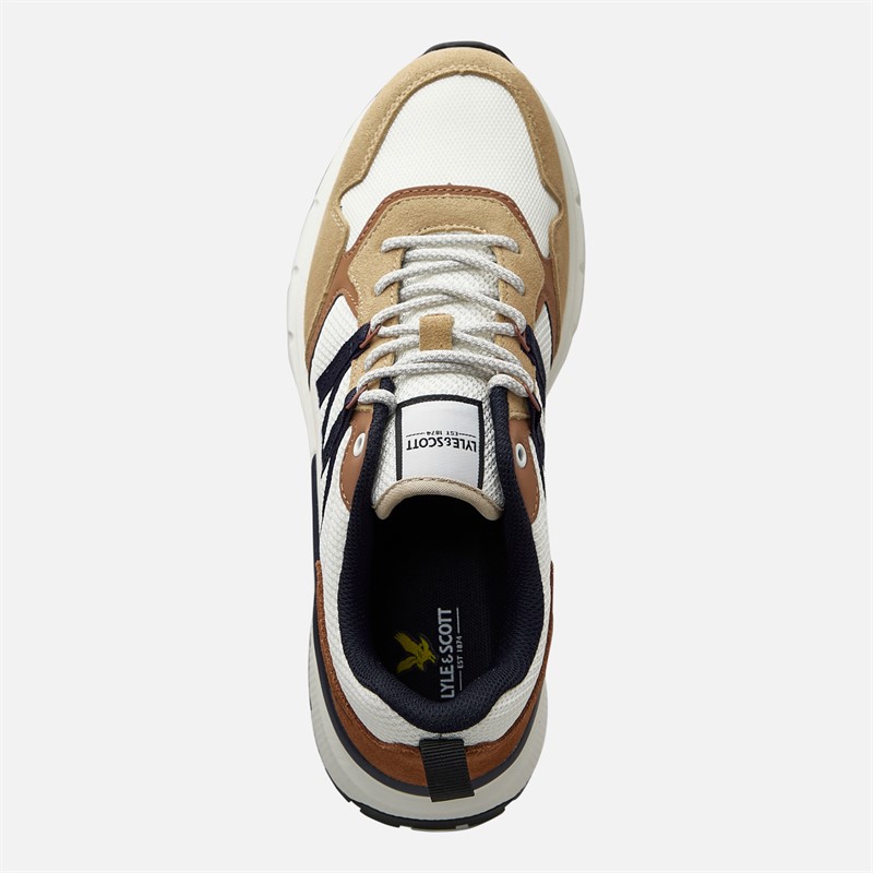 Lyle And Scott Vintage Mens Lennox Trainers White Beige